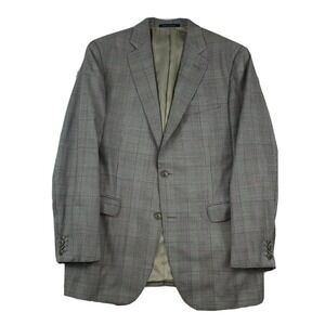 Pal Zileri Gray Purple Checked Pure Wool Mens Blazer Size 42R LNWOT